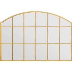 The Arcus Gold Arched Metal Over Mantle Wall Mirror 110 x 75cm - MirrorOutlet - Wilko - thumbnail 1