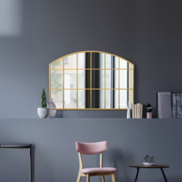 The Arcus Gold Arched Metal Over Mantle Wall Mirror 110 x 75cm - MirrorOutlet - Wilko - thumbnail 3