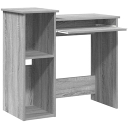 vidaXL 2 Shelf Computer Desk with Keyboard Tray Grey Sonoma - Size: 78 x 84 x 40cm - Wilko - thumbnail 4