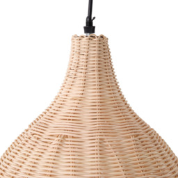 Living and Home Conical Rattan Pendant Shade with Tri-Colour Bulb - Size: 110 x 36 x 36cm - Natural - Wilko - thumbnail 6