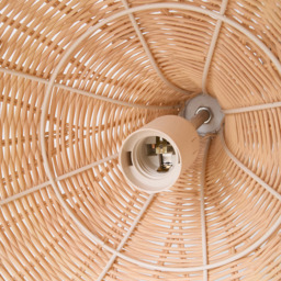 Living and Home Conical Rattan Pendant Shade with Tri-Colour Bulb - Size: 110 x 36 x 36cm - Natural - Wilko - thumbnail 7