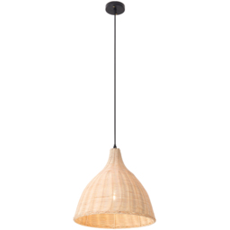 Living and Home Conical Rattan Pendant Shade with Tri-Colour Bulb - Size: 110 x 36 x 36cm - Natural - Wilko - thumbnail 4