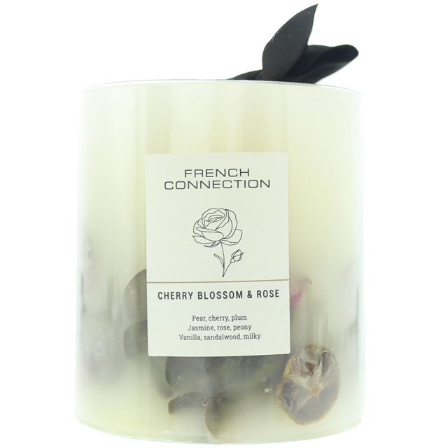 French Connection Botanical Collection Cherry Blossom and Rose Scented Candle - Size: 10.5 x 9.5 x 9.5cm - n/a - Wilko - image 1
