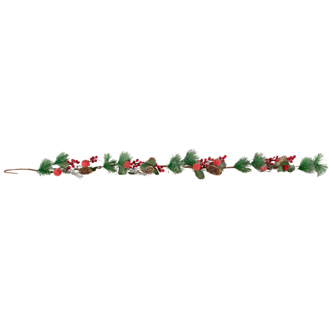 Samuel Alexander Garland with Red Berries Frosted Apples and Pinecones 150cm - Size: 5 x 150 x 5cm - Multi-Coloured - Wilko - image 1