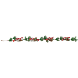 Samuel Alexander Garland with Red Berries Frosted Apples and Pinecones 150cm - Size: 5 x 150 x 5cm - Multi-Coloured - Wilko - thumbnail 1