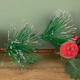 Samuel Alexander Garland with Red Berries Frosted Apples and Pinecones 150cm - Size: 5 x 150 x 5cm - Multi-Coloured - Wilko - thumbnail 7