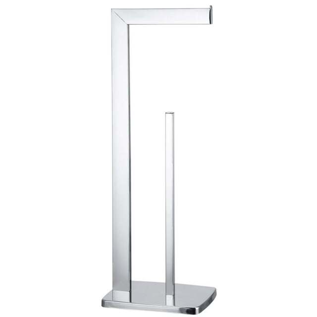 Holborn Silver Stainless Steel Freestanding Toilet Roll Holder - Size: 18 x 52 x 13cm - Wilko - image 1