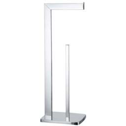Holborn Silver Stainless Steel Freestanding Toilet Roll Holder - Size: 18 x 52 x 13cm - Wilko - thumbnail 1