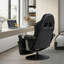 Costway Grey Electric Massage Gaming Chair with Cup Holder - Size: 101 x 66 x 45cm - Wilko - thumbnail 7
