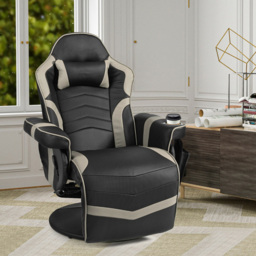 Costway Grey Electric Massage Gaming Chair with Cup Holder - Size: 101 x 66 x 45cm - Wilko - thumbnail 5