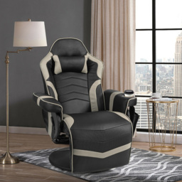 Costway Grey Electric Massage Gaming Chair with Cup Holder - Size: 101 x 66 x 45cm - Wilko - thumbnail 6
