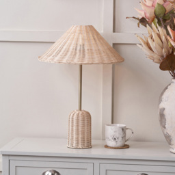 Pacific Lifestyle Hali Rattan Shade and Base Table Lamp - Size: 53 x 31 x 31cm - Brown - Wilko - thumbnail 3
