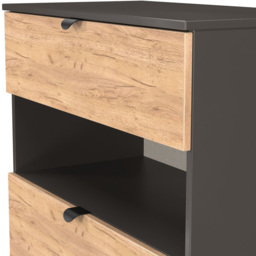 Crowndale Bora 3 Drawer Single Shelf Gold Oak and Graphite Storage Unit - Grey - Wilko - thumbnail 7