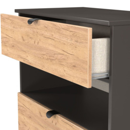 Crowndale Bora 3 Drawer Single Shelf Gold Oak and Graphite Storage Unit - Grey - Wilko - thumbnail 6