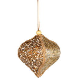 Shatchi Gold Christmas Bauble 10.5cm - Size: 1 Piece - Wilko - thumbnail 1