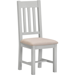 Seconique Windsor Sey of 2 Pebble Grey and Oat Fabric Slatted Dining Chair - Size: Set of 2 - Pebble Grey/Oat Fabric - Wilko - thumbnail 3
