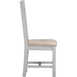 Seconique Windsor Sey of 2 Pebble Grey and Oat Fabric Slatted Dining Chair - Size: Set of 2 - Pebble Grey/Oat Fabric - Wilko - thumbnail 5