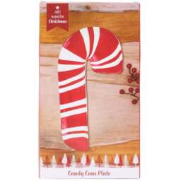 Candy Cane Ceramic Plate Red - All I Want For Christmas - Wilko