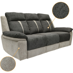 Comfy Living 3 Seater Grey Manual Recliner Sofa - Wilko - thumbnail 7