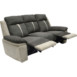 Comfy Living 3 Seater Grey Manual Recliner Sofa - Wilko - thumbnail 4