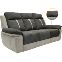 Comfy Living 3 Seater Grey Manual Recliner Sofa - Wilko - thumbnail 6
