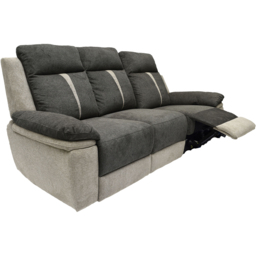 Comfy Living 3 Seater Grey Manual Recliner Sofa - Wilko - thumbnail 3