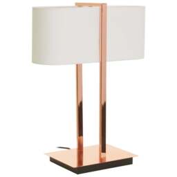 Premier Housewares Chrome Finish Table Lamp - Size: 38 x 19 x 50cm - Gold - Wilko - thumbnail 1