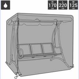Charles Bentley Black 3 Seater Garden Swing Seat Cover - Size: L220 x W125 x H170cm - Wilko - thumbnail 4