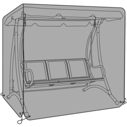 Charles Bentley Black 3 Seater Garden Swing Seat Cover - Size: L220 x W125 x H170cm - Wilko