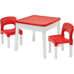 Liberty House Toys Kids 6-in-1 Red and White Activity Table and 2 Chairs Set - Size: 45 x 51 x 54cm - Wilko - thumbnail 3