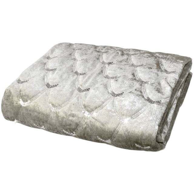Velosso Natural Crushed Velvet Throw 95 x 200cm - Size: 95 x 200 x 1cm - Wilko - image 1