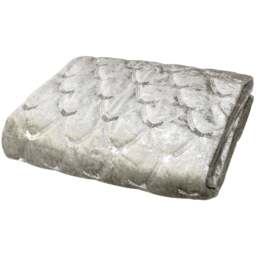 Velosso Natural Crushed Velvet Throw 95 x 200cm - Size: 95 x 200 x 1cm - Wilko