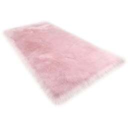 Living and Home Pink Shaggy Rug 100 x 180cm - Size: 3 x 100 x 180cm - Wilko - thumbnail 1