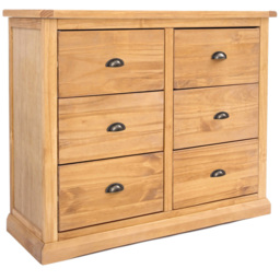 Cabinet Bits Lucca 6 Drawer Brown Brass Cup Handle Chest of Drawers - Wilko - thumbnail 3