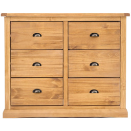Cabinet Bits Lucca 6 Drawer Brown Brass Cup Handle Chest of Drawers - Wilko - thumbnail 4