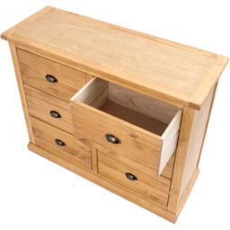 Cabinet Bits Lucca 6 Drawer Brown Brass Cup Handle Chest of Drawers - Wilko - thumbnail 6