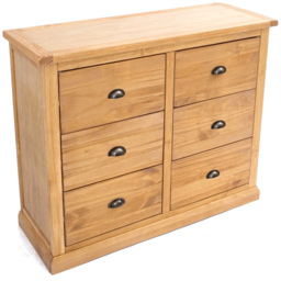 Cabinet Bits Lucca 6 Drawer Brown Brass Cup Handle Chest of Drawers - Wilko - thumbnail 5