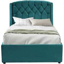 Comfy Living Single Green Fabric Gaslift Bed Frame with LED Headboard - Wilko - thumbnail 3