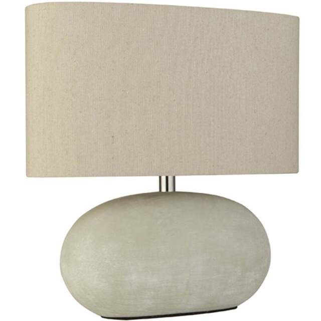Lighting Collection Amell Grey Fabric Shade Table Lamp - Size: 28.5 x 12 x 28cm - Wilko - image 1