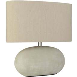 Lighting Collection Amell Grey Fabric Shade Table Lamp - Size: 28.5 x 12 x 28cm - Wilko