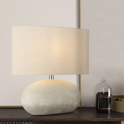 Lighting Collection Amell Grey Fabric Shade Table Lamp - Size: 28.5 x 12 x 28cm - Wilko - thumbnail 3