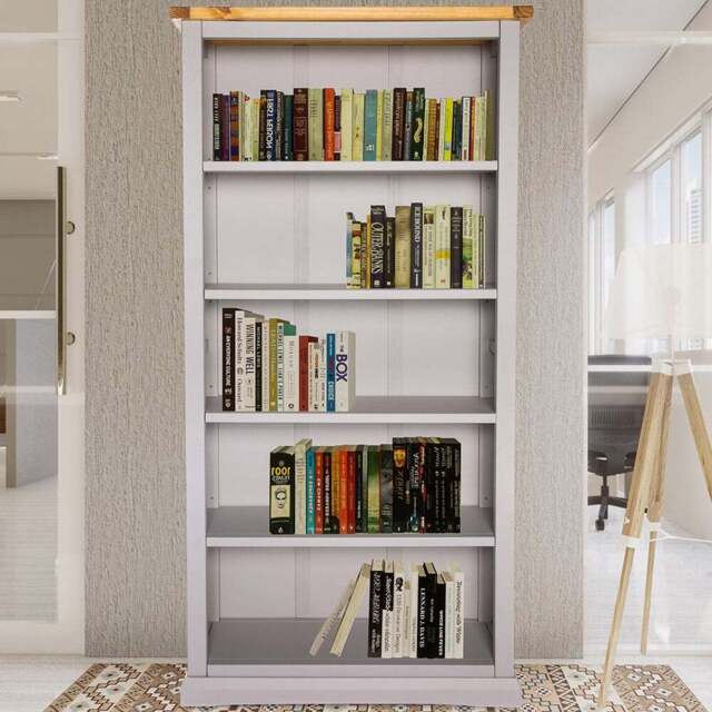 Loreo 5 Shelf Light Grey Bookcase - Wilko - image 1