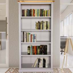 Loreo 5 Shelf Light Grey Bookcase - Wilko - thumbnail 1