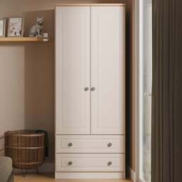 Crowndale Norfolk 2 Door 2 Drawer Kashmir Ash and Bardolino Oak Wardrobe Ready Assembled - Kashmir Ash & Bardolino Oak - Wilko - thumbnail 1