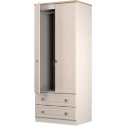 Crowndale Norfolk 2 Door 2 Drawer Kashmir Ash and Bardolino Oak Wardrobe Ready Assembled - Kashmir Ash & Bardolino Oak - Wilko - thumbnail 5