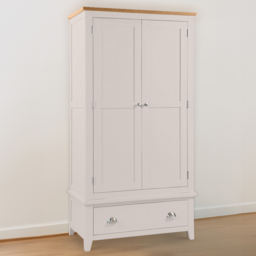 Julian Bowen Richmond 2 Door Single Drawer Wardrobe - Size: 2 Door, Single Drawer - Grey - Wilko - thumbnail 1
