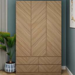 GFW Catania 3 Door 4 Drawer Euro Oak Wood Wardrobe - Size: 3 Door, 4 Drawer - Brown - Wilko - thumbnail 1