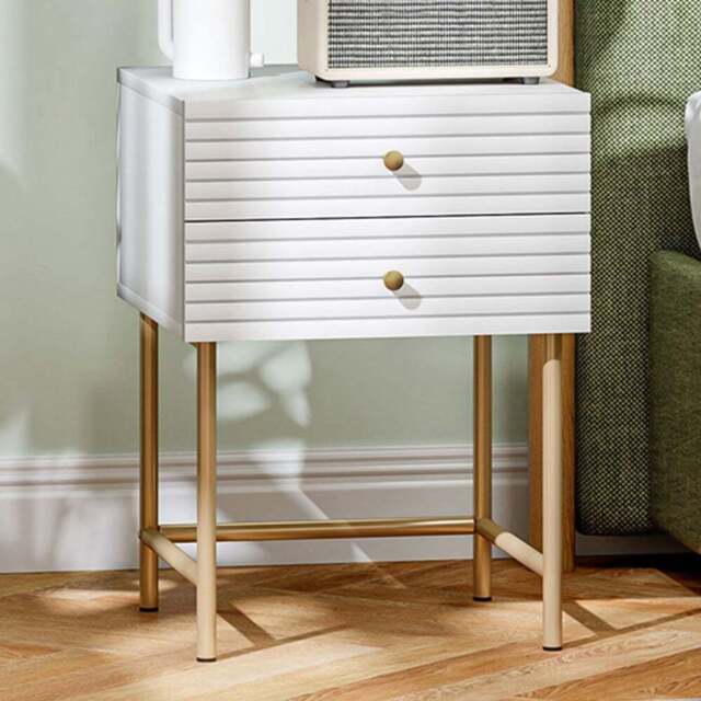 Portland 2 Drawer White Bedside Table Set of 3 - Wilko - image 1
