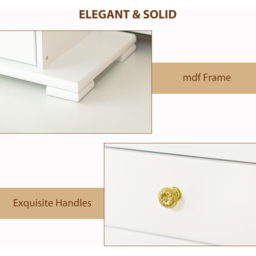 HOMCOM 3 Drawer White Large Jewellery Box with Mirror - Size: 39 x 22 x 32cm - Wilko - thumbnail 7