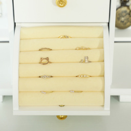 HOMCOM 3 Drawer White Large Jewellery Box with Mirror - Size: 39 x 22 x 32cm - Wilko - thumbnail 5